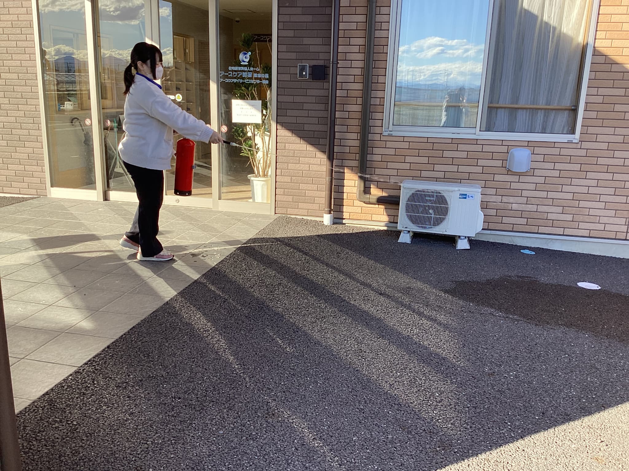 「アースケア前橋　朝倉の里」避難訓練